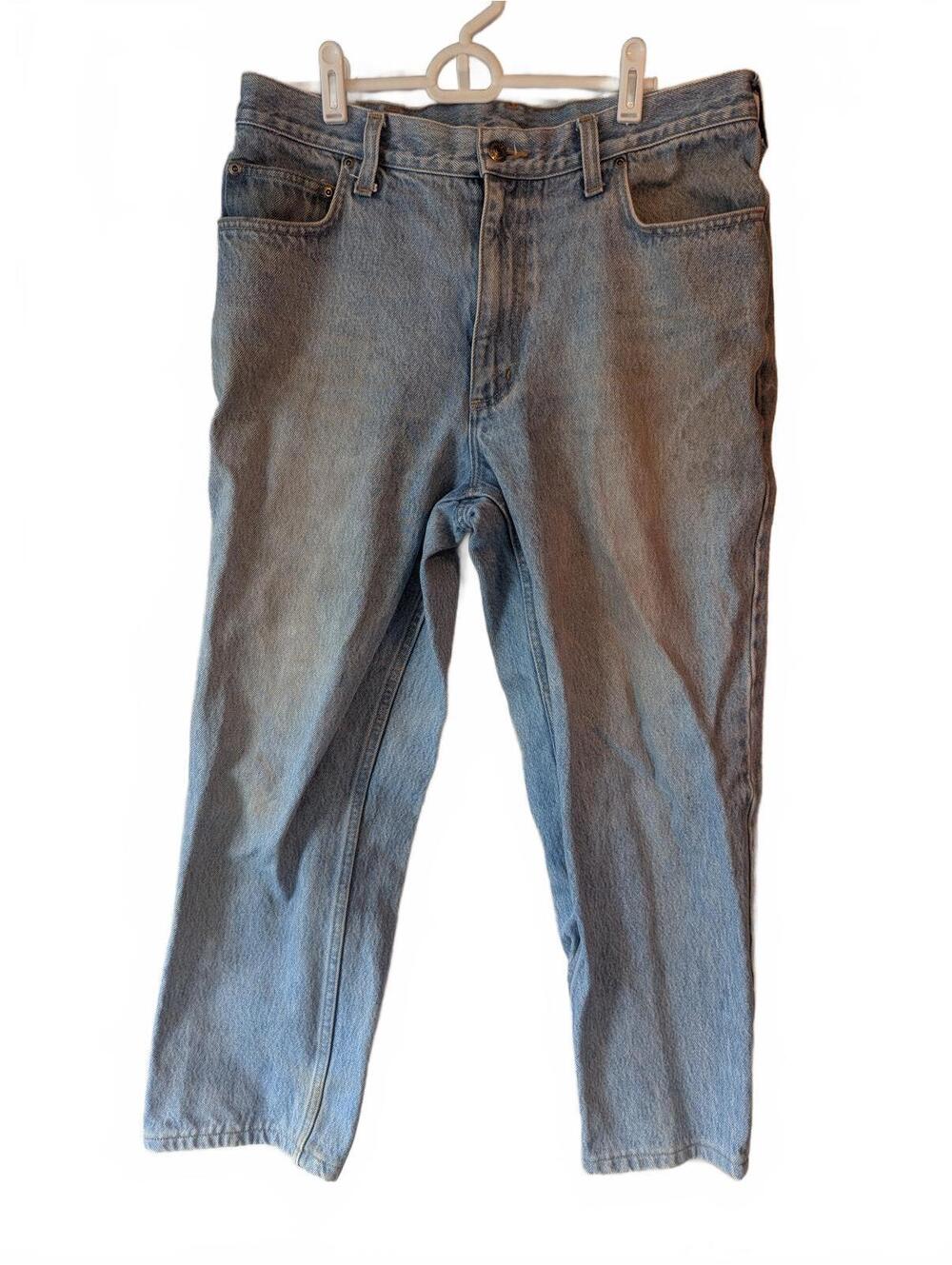 Vintage Lands' End Men's Light Wash Denim Jeans Size 31 Waist